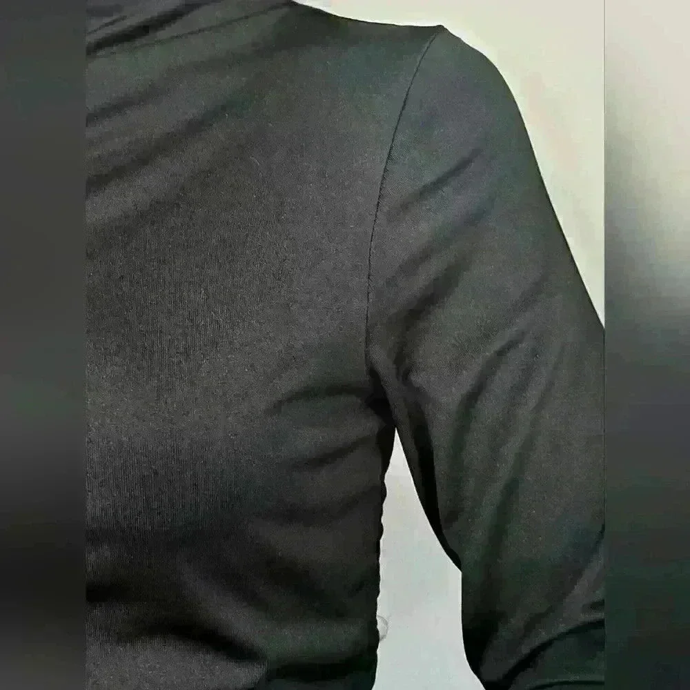 Almost Famous Black Long Sleeve Slinky Dress sz M - Picture 5 of 9